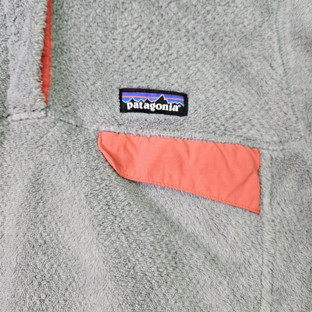 PATAGONIA‎ Re-Tool Snap-T Fleece Pullover Women's Medium Gray Pink Polartec Y2K